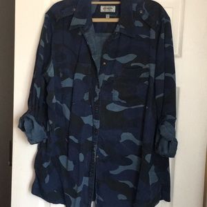 Camo Express boyfriend button down